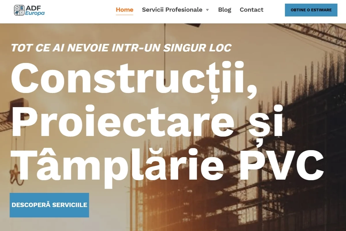 Captură de ecran a site-ului web ADF Europa