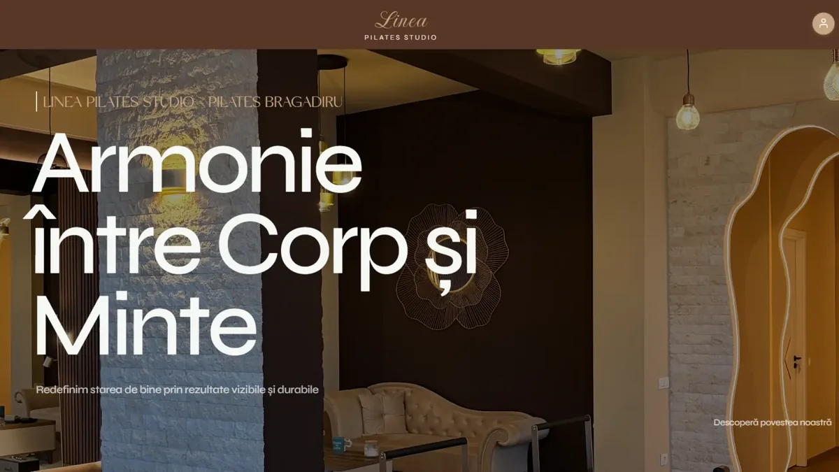 Captură de ecran a site-ului web Linea Pilates